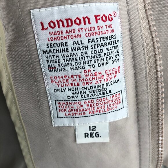 London Fog Coat Womens 12 Ivory Weathergear Zip Up Insulated Outerwear Pleated* - Picture 9 of 15